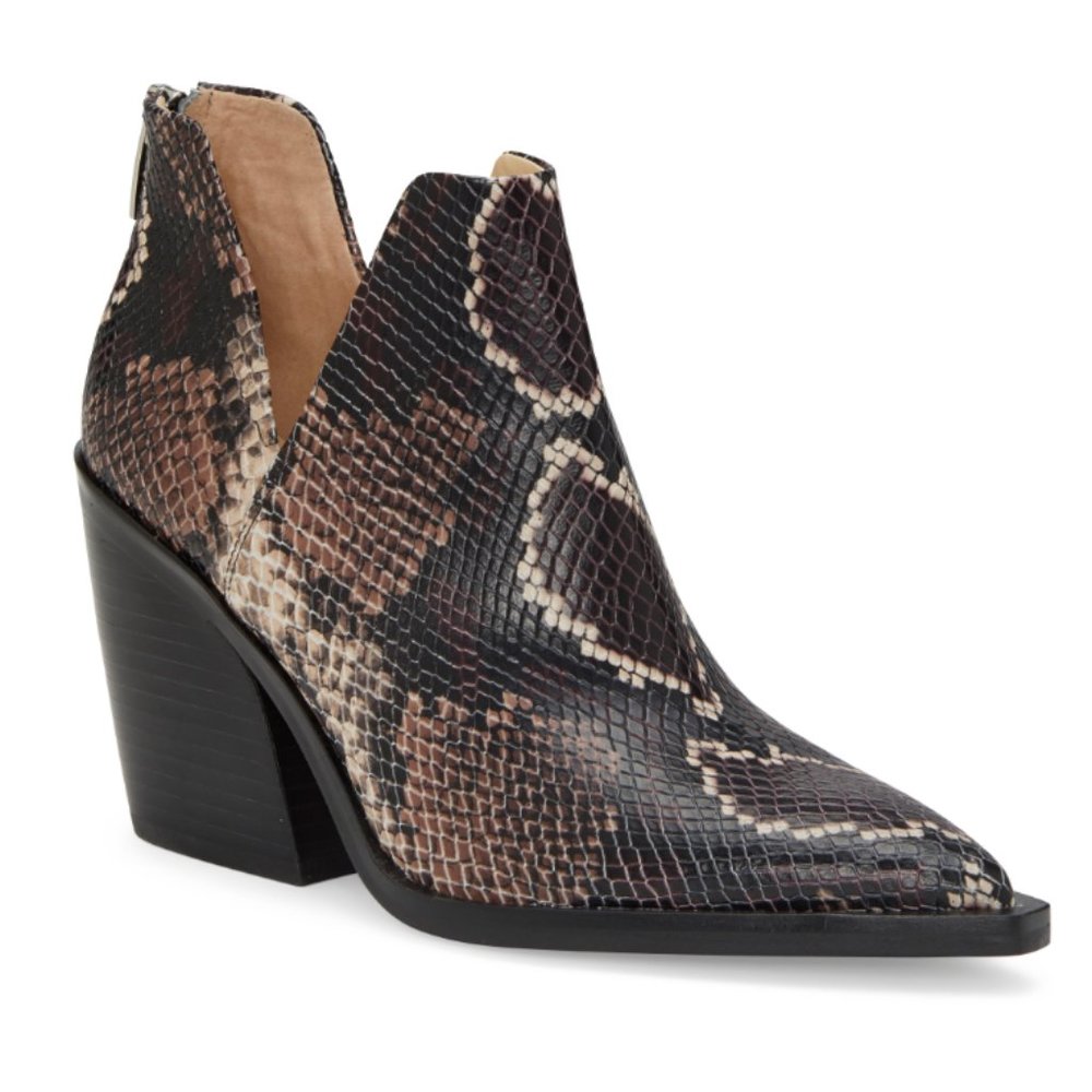 Vince Camuto Gigietta Tricolor Snake Booties